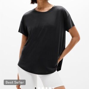 Athleta Black Crew Neck Move With Ease Tee